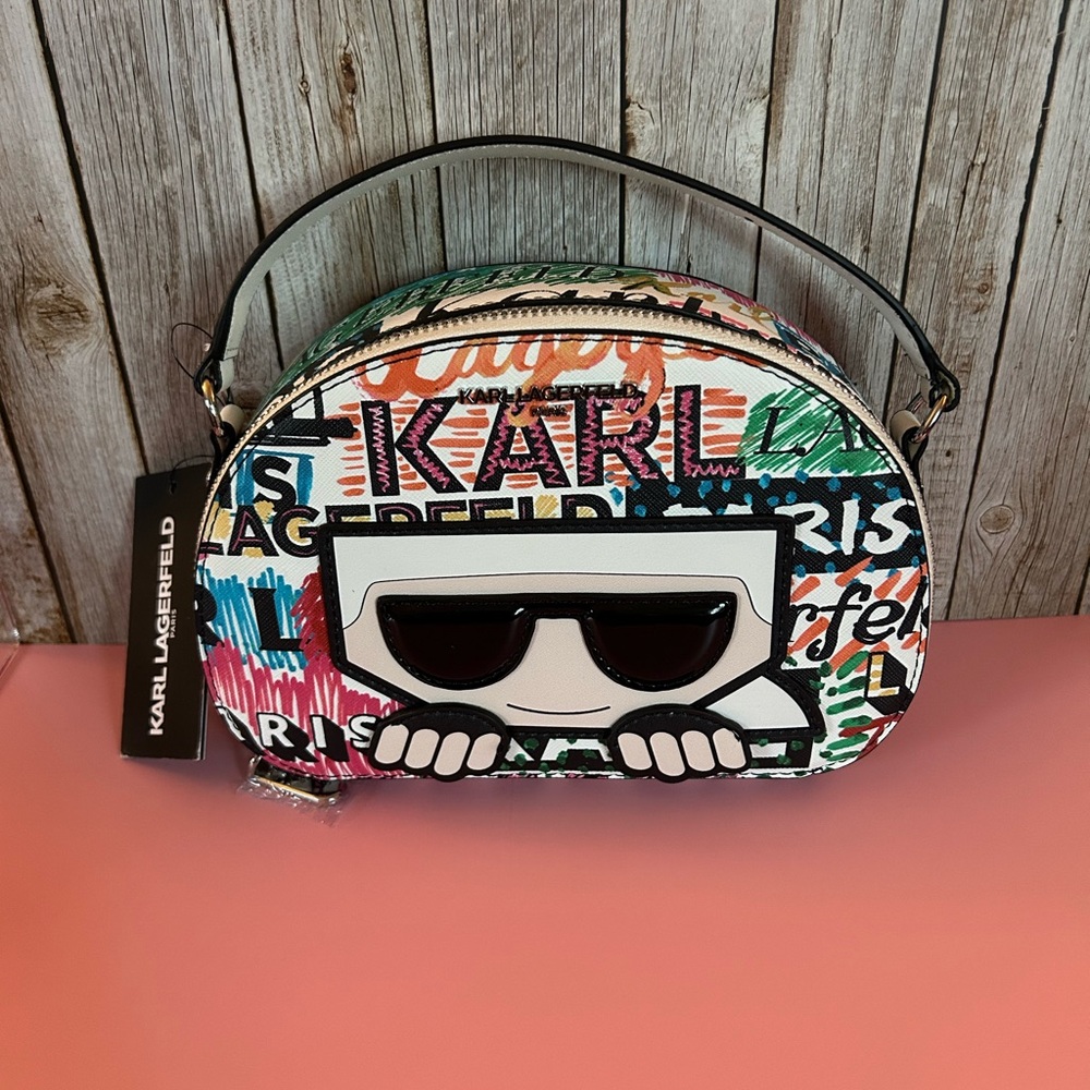 🎁 NWT Karl Lagerfeld Crossbody Graffiti Bag - Picture 2 of 9